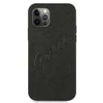 Guess GUHCP12LRSAVSBK iPhone 12 Pro Max 6,7" black hardcase Saffiano Vintage Script - imagine 3