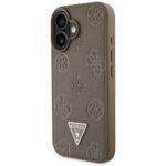 Case Guess Grained Hot Stamp Peony Triangle Logo MagSafe for iPhone 16 brown - imagine 2