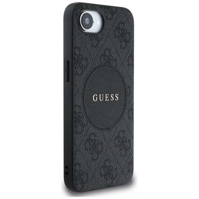 Case Guess 4G Circle Classic Logo MagSafe for iPhone 16e black - imagine 4