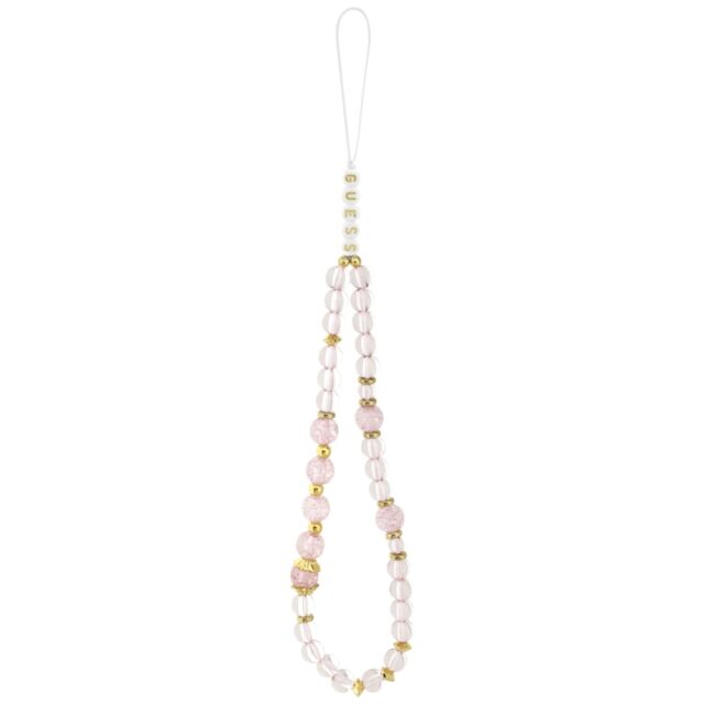 Guess IML Flowers Pearl Strap MagSafe Case for iPhone 17 Pro Pink - imagine 2