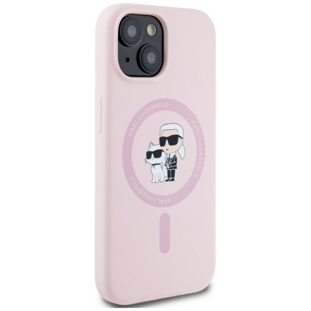 Case Karl Lagerfeld Silicone Karl&Choupette MagSafe for iPhone 15 Plus pink - imagine 4