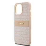 DKNY DKHCP14LPRTHSLP iPhone 14 Pro 6.1 inch pink hardcase Leather Mono Stripe & Metal Logo - imagine 6