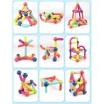 Extralink Magnetic Blocks, Educational Creative Magnetic Sticks 120 pcs. - imagine 4