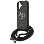 Case Guess 4G Big Logo Cord Stap         Crossbody for iPhone 17 black - imagine 5