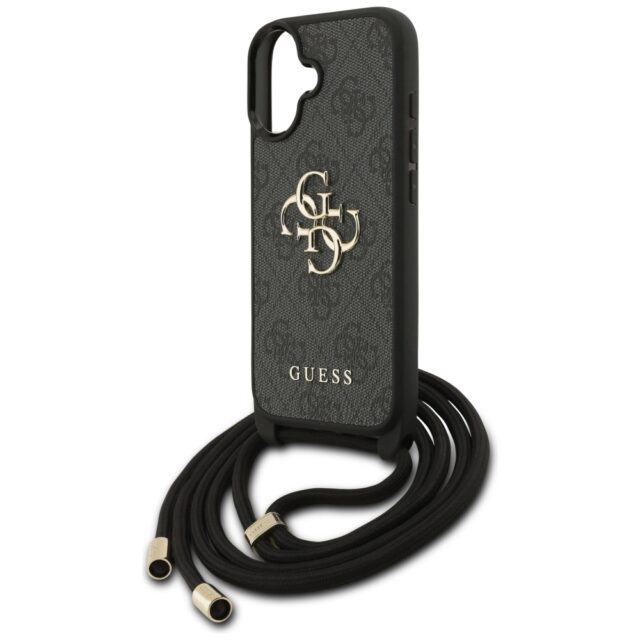 Case Guess 4G Big Logo Cord Stap         Crossbody for iPhone 17 black - imagine 5