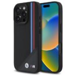BMW BMHMP16X23PUTRK iPhone 16 Pro Max 6.9" black hardcase M Meshed Tricolor Stripes MagSafe