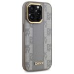 DKNY DKHMP14LPCPVSLE iPhone 14 Pro 6.1" beige hardcase Leather Checkered Mono Pattern MagSafe - imagine 4