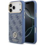 Case Guess 4G Strass Logo MagSafe for iPhone 17 Pro Max blue