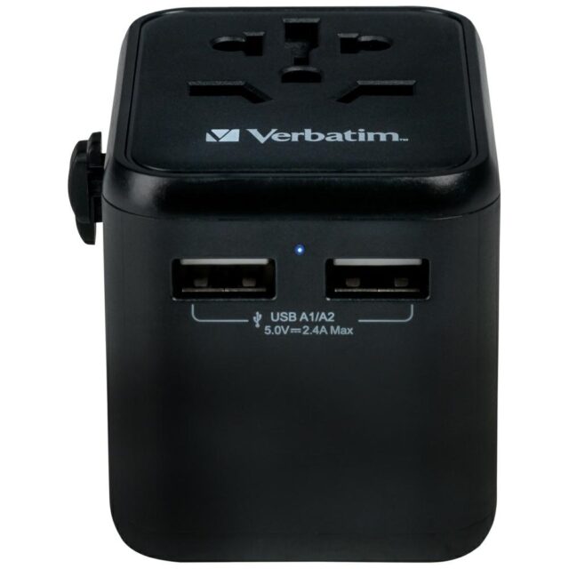 Verbatim Travel Adapter EU/UK/US 2xUSB-A UTA-01 black 49543 - imagine 3