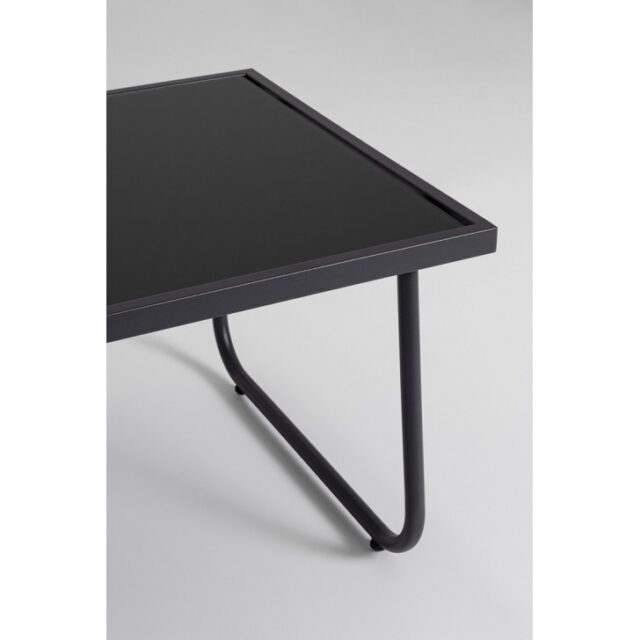 Black Forest Garden Furniture Set, Texteline Two Chairs + Lounger + Folding Table Black - imagine 7