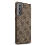 Guess GUHCS21SG4GFBR S21 G991 brown hard case 4G Metal Gold Logo - imagine 4