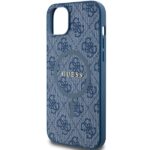 Guess GUHMP15SG4GFRB iPhone 15 / 14 / 13 6.1" blue hardcase 4G Collection Leather Metal Log - imagine 6