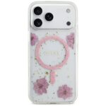 Case Guess Resin Flowers Glitter MagSafe for iPhone 17 Pro Max pink - imagine 3