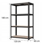 Extralink Shelf, 4-Tier 180x120x60cm Black 500 kg Pro - imagine 3