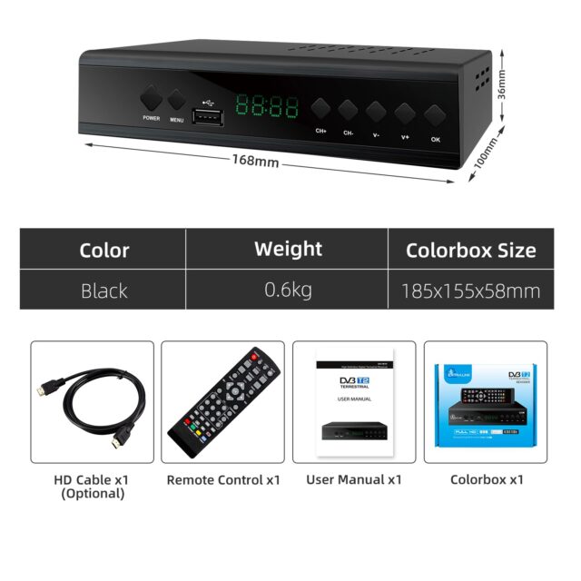Extralink Home | DVB-T2 TV Decoder Tuner | H.265 HEVC FULL HD USB HDMI + Remote Control - imagine 4