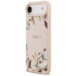 Guess Grained Flowers Classic Logo MagSafe Case for iPhone Air Pink - imagine 2