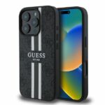 Guess GUHMP16LP4RPSK iPhone 16 Pro 6.3" black hardcase 4G Printed Stripes MagSafe