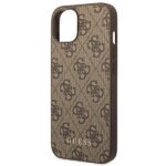 Guess GUHCP14MG4GFBR iPhone 14 Plus / 15 Plus 6.7" brown hard case 4G Metal Gold Logo - imagine 6