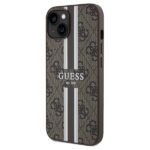 Guess GUHMP15SP4RPSW iPhone 15 / 14 / 13 6.1" brown hardcase 4G Printed Stripes MagSafe - imagine 2