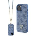Guess GUHCP15SP4TDSCPB iPhone 15 / 14 / 13 6.1" blue hardcase Crossbody 4G Metal Logo