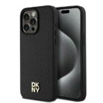DKNY DKHMP15XPSHRPSK iPhone 15 Pro Max 6.7 inch black hardcase Leather Monogram Pattern Metal Logo M
