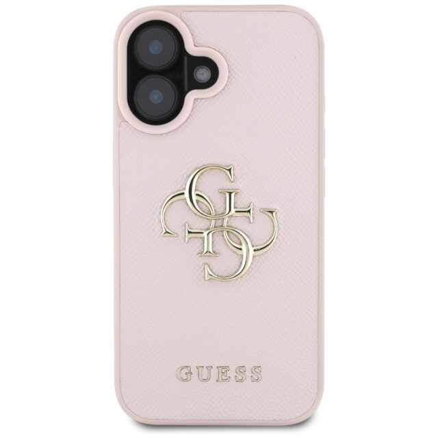Case Guess Grained Big 4G Logo Small Classic Logo for iPhone 16 pink - imagine 3