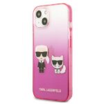 Karl Lagerfeld KLHCP13MTGKCP iPhone 13 / 14 / 15 6,1" hardcase pink Gradient Ikonik Karl & Choupette - imagine 2