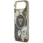 Guess IML Glitter Flowers Triangle MagSafe case for iPhone Air black - imagine 6