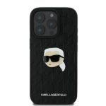 Karl Lagerfeld KLHCP16LPGKLKIPK iPhone 16 Pro 6.3" black hardcase Monogram Karl Head Pin - imagine 3