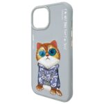 Nimmy case iPhone 15 6.1" gray Glasses Cool Cat - imagine 6