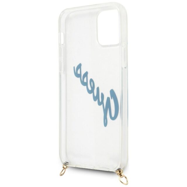 Guess GUHCP12LCRTVSBL iPhone 12 Pro Max 6,7" blue hardcase Script Vintage - imagine 6