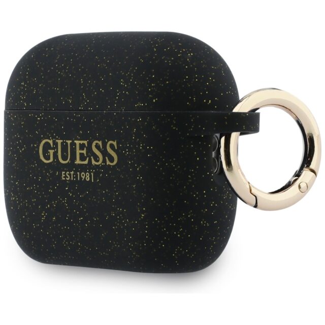 Case Guess Silicone Glitter Ring for AirPods Pro 3 black - imagine 3