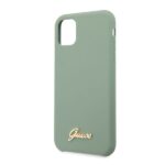 Guess GUHCN58LSLMGKA iPhone 11 Pro khaki hard case Silicone Vintage Gold Logo - imagine 3
