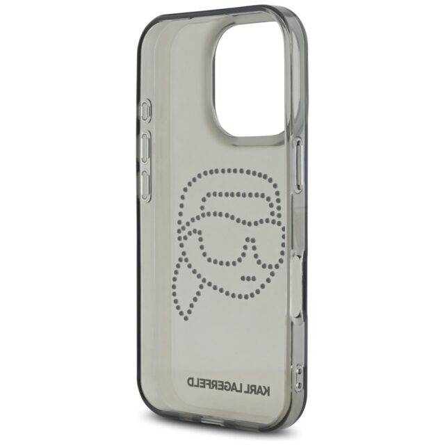 Case Karl Lagerfeld IML Rhinestones Karl Head for iPhone 16 Pro black - imagine 7