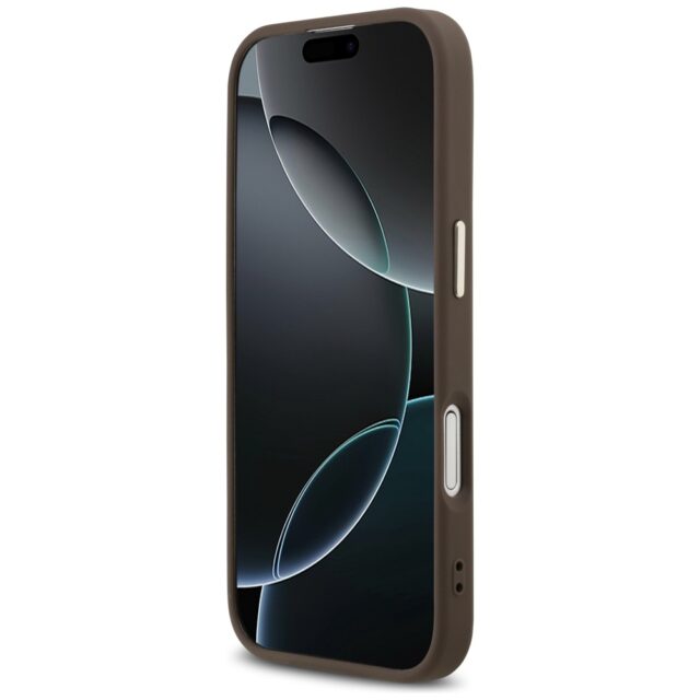 Case Guess 4G Triangle Logo MagSafe for iPhone 17 brown gold - imagine 5