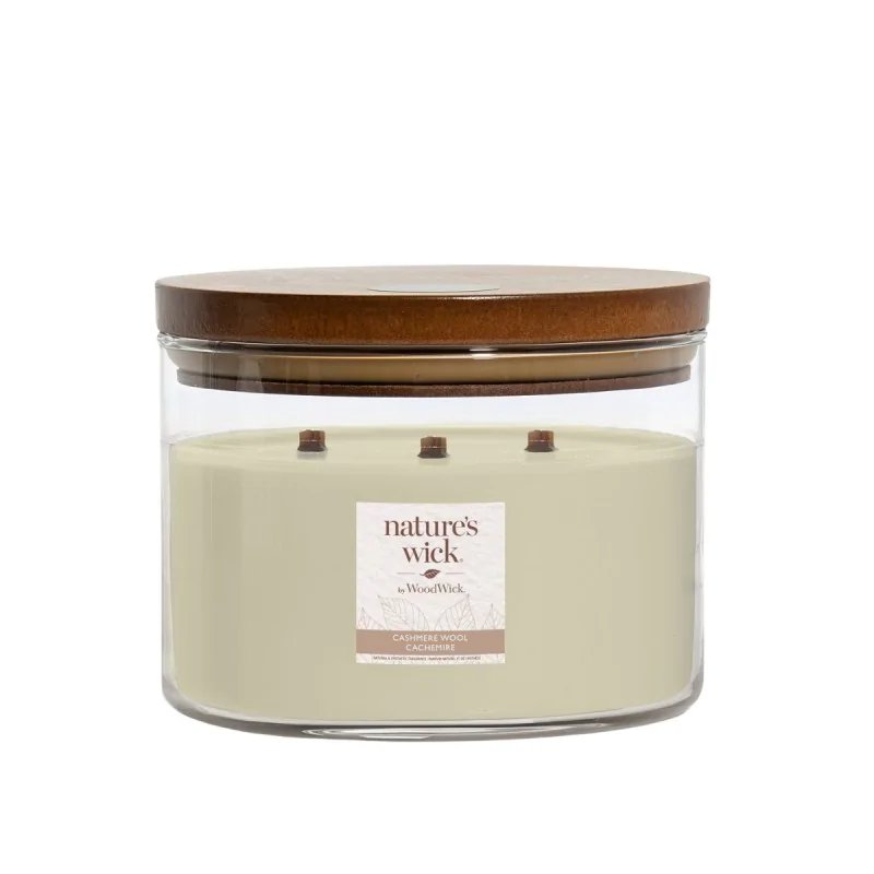 cps-1f4e35c061e66d0f4938397d2df371eb-2025-12-05-12-56-47 WoodWick Nature's Wick Cashmire Wool Large | Scented candle | 3 wooden wicks, 433g - imagine 1