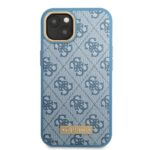 Guess GUHMP13MU4GPRB iPhone 13 / 14 / 15 6.1" blue hard case 4G Logo Plate MagSafe - imagine 3