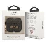 Guess GUACAPSILGLBK AirPods Pro cover black Silicone Glitter - imagine 2