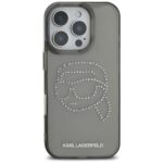 Case Karl Lagerfeld IML Rhinestones Karl Head for iPhone 16 Pro black - imagine 3