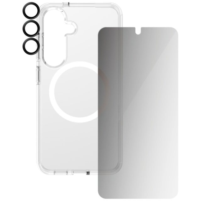 CARE by PanzerGlass Flagship 3in1 Case + Privacy Glass + Lens for Samsung Galaxy S25 - imagine 3
