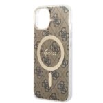 Guess Set GUBPP14SH4EACSW Case+ Charger iPhone 14 / 15 / 13 6,1"brown hard case 4G Print - imagine 6