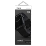 UNIQ Straden Strap Apple Watch Series 1-8/SE/SE2/3/Ultra1/2/3 42/44/45/49 Leather Hybrid Strap black - imagine 3