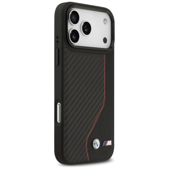 Case BMW M Carbon Line & Logo MagSafe for iPhone 17 Pro Max red - imagine 4