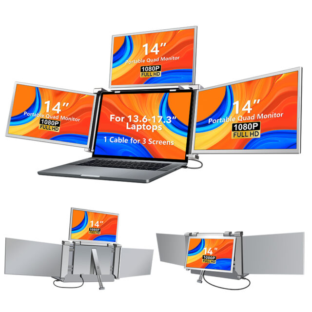 Portable Laptop Monitors Extralink Smart Life S680 14", 3 Monitors, IPS, 1080p Full HD - imagine 5