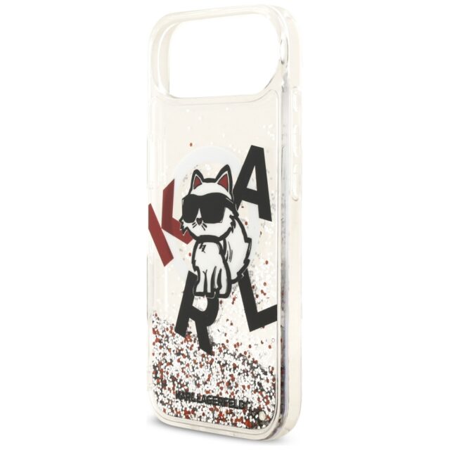 Karl Lagerfeld Liquid Glitter Choupette Logo MagSafe Case for iPhone Air Clear - imagine 6