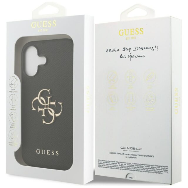 Guess Grained Big 4G & Classic Logo case for iPhone 17 black - imagine 8