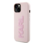 Karl Lagerfeld KLHCP15S3DMBKCP iPhone 15/ 14 / 13 6.1" pink hardcase 3D Rubber Glitter Logo - imagine 2