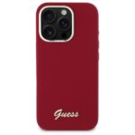 Guess GUHCP16LSMBSLM iPhone 16 Pro 6.3" magenta hardcase Silicone Script Metal Logo - imagine 3