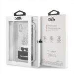 Karl Lagerfeld KLHCPXCHPEEBK iPhone X black hard case Liquid Glitter - imagine 5