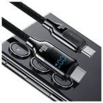 USAMS USB-C to USB-C Cable 100W 1.2m Digital Display Zinc Alloy Fast Charging Data Cable HX Seri - imagine 2